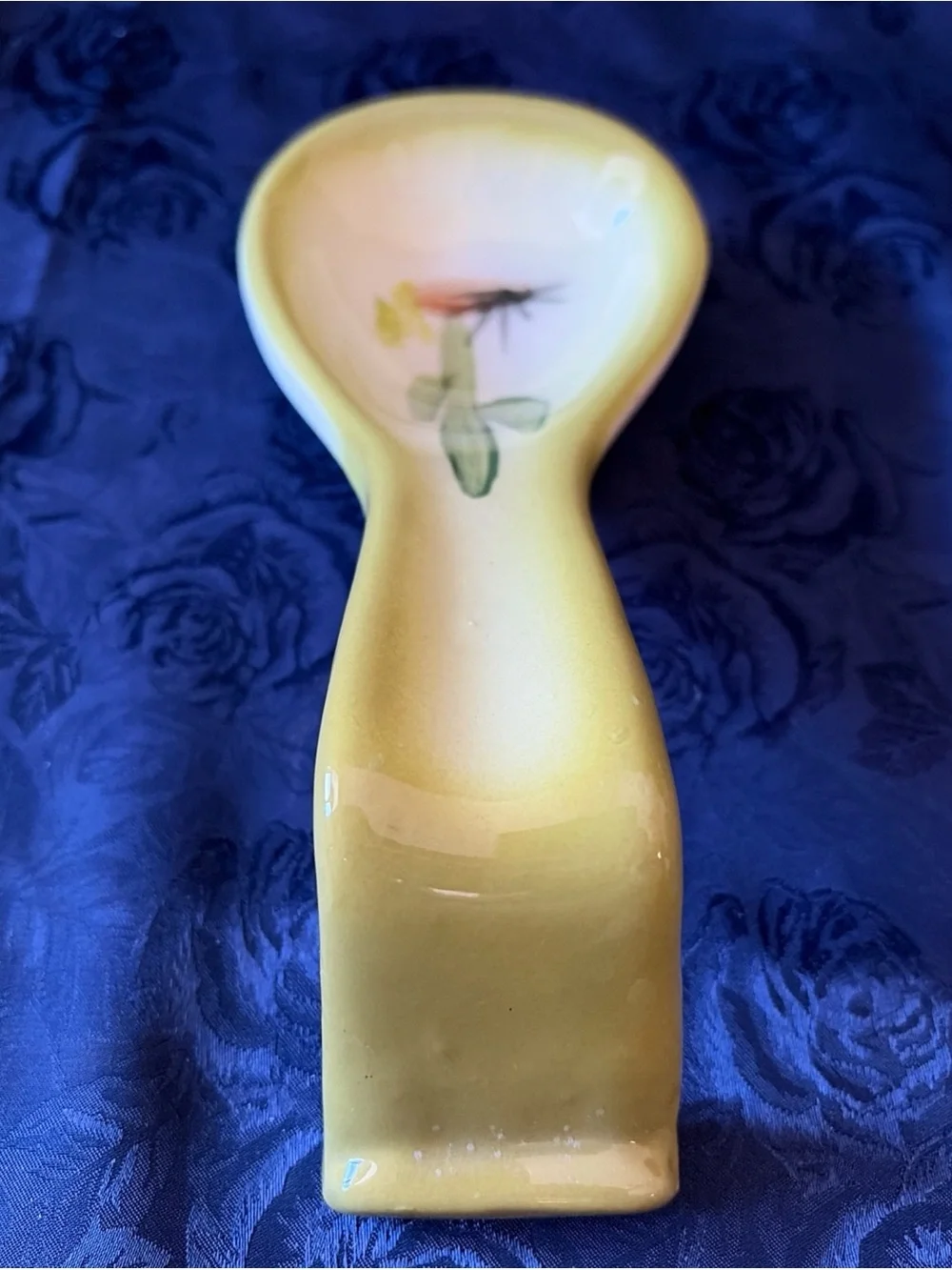 Handpainted Ceramic Spoon Rest With Cactus Image